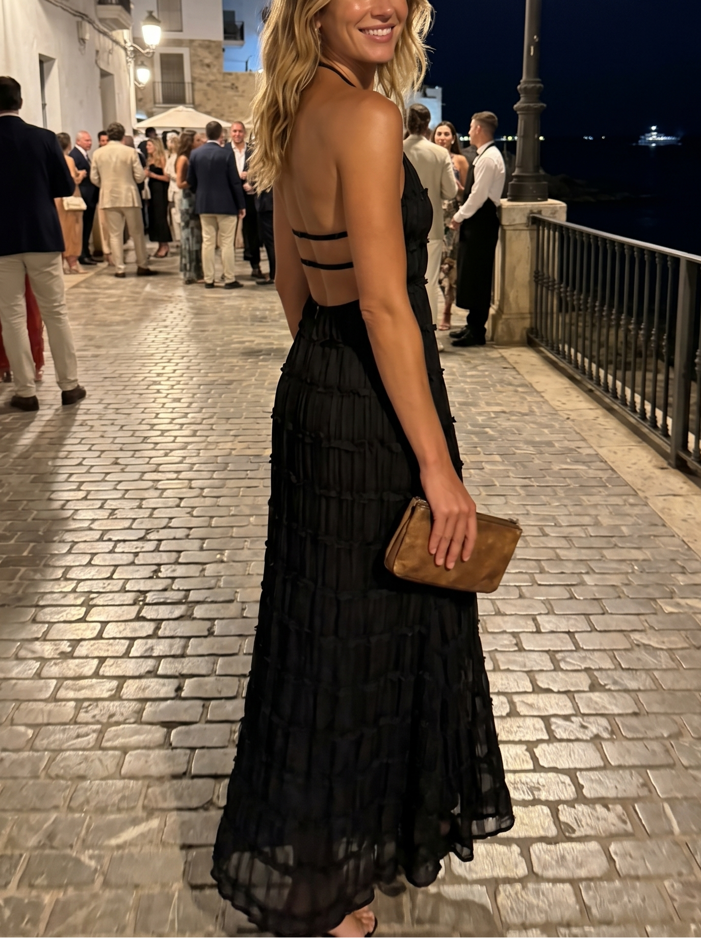 Maite - Vestito Maxi Elegante Estivo con Scollo a Halterneck