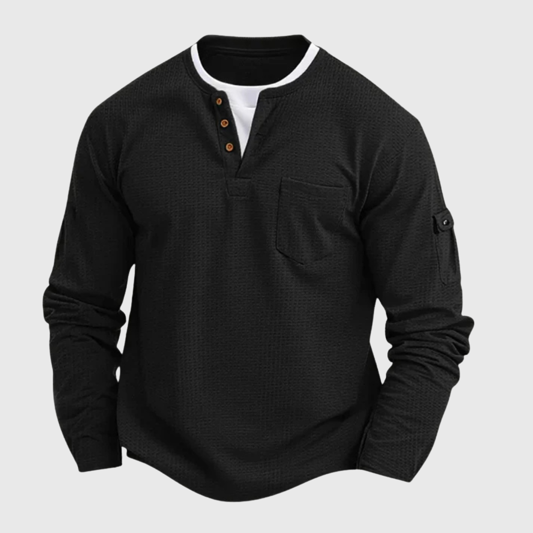 Fernando | Maglione in cotone a maniche lunghe con motivo goffrato per uomo