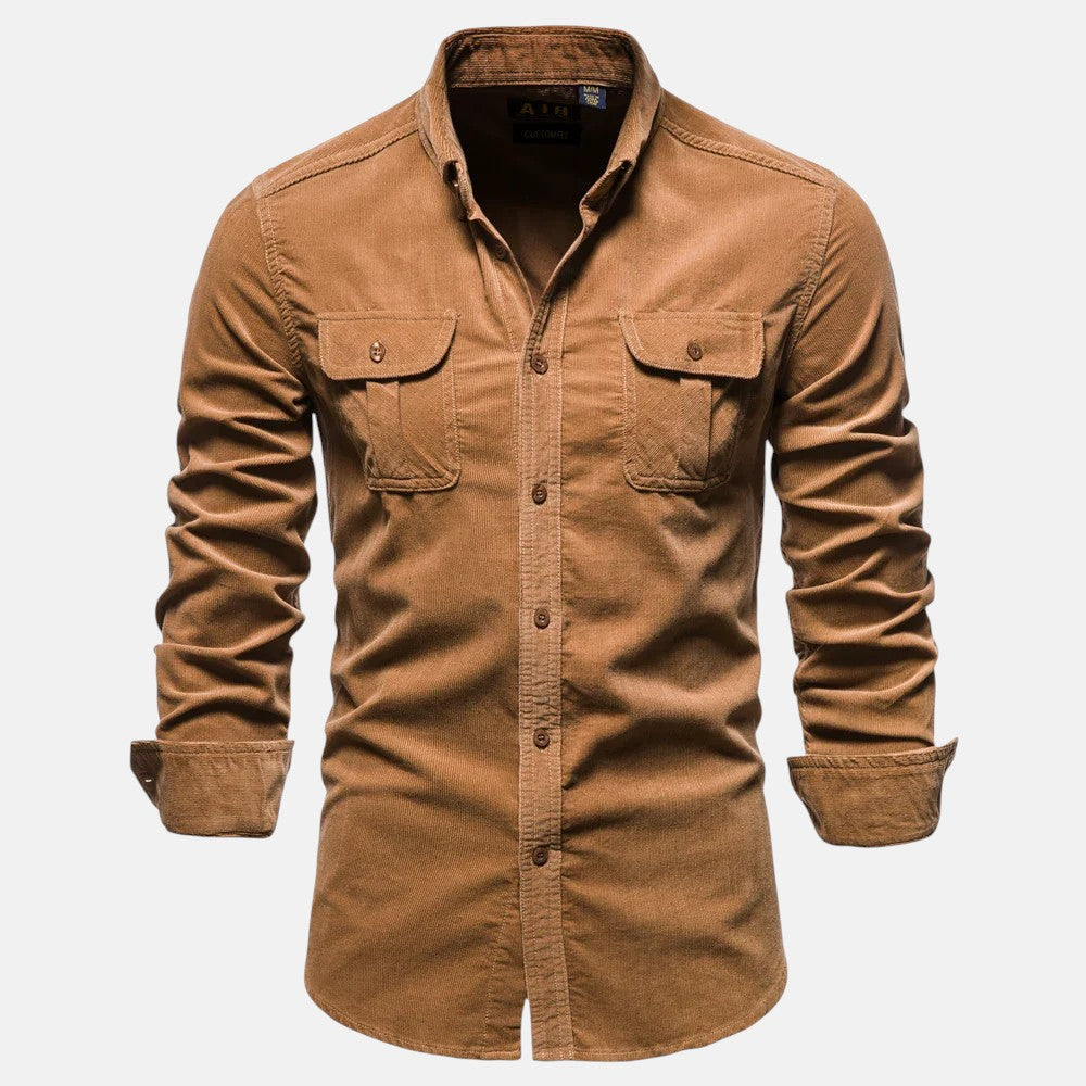 Pedro | Camicia in velluto a coste a maniche lunghe