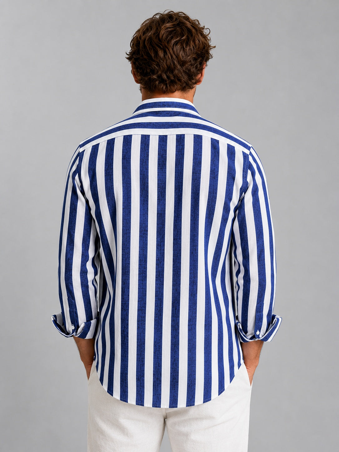 Martí | Camicia di lino a maniche lunghe da uomo a righe