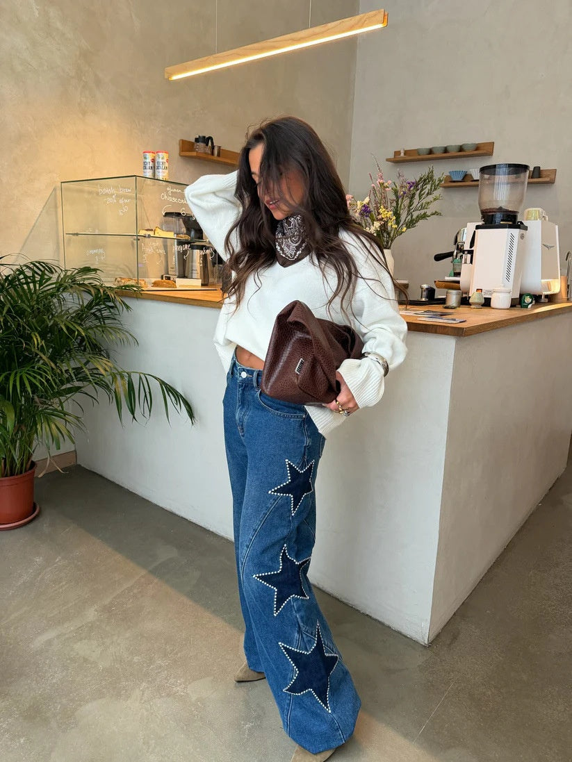 Jeans dritti con stelle Casual Star