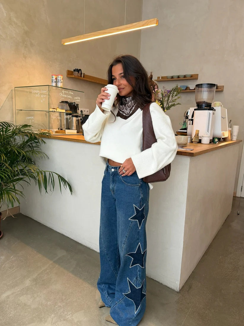 Jeans dritti con stelle Casual Star