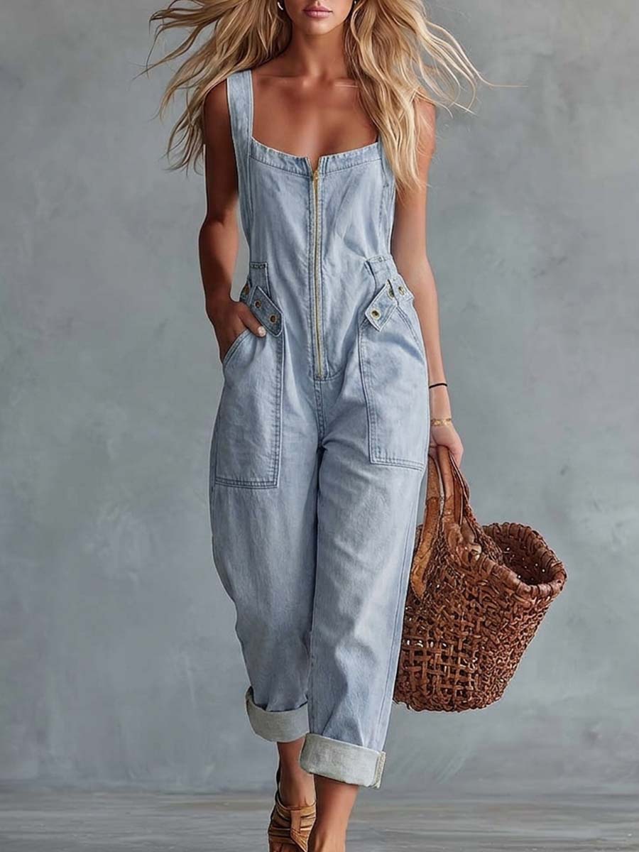 Lorea - Tuta in denim dallo stile casual retrò