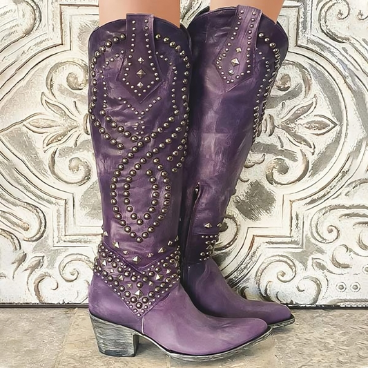 Rufa™ | Stivali Western al Ginocchio con Borchie