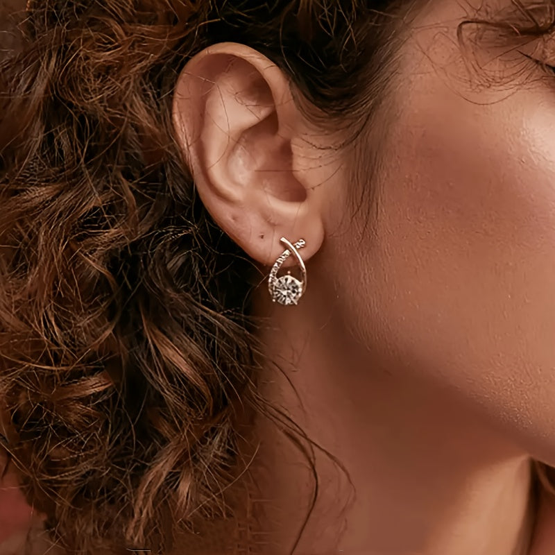 Soledad - Orecchini con Croce Dorata e Zirconia Cubica