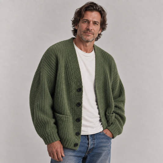 Giovanni - Cardigan da Uomo con Scollo a V e Vestibilità Morbida