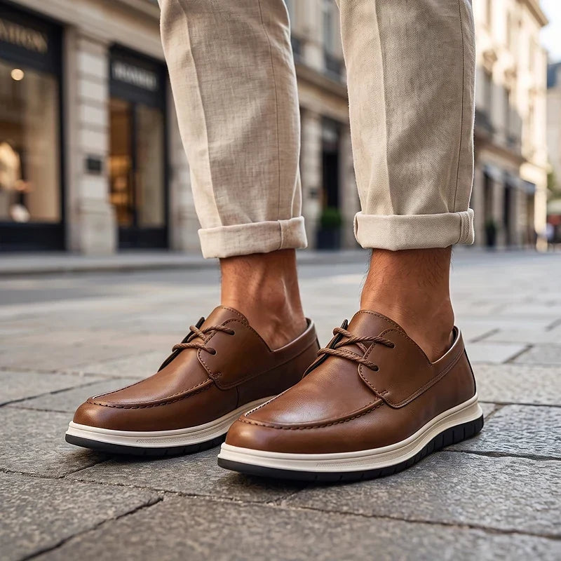 ZP14 - Sneakers in pelle tono terra