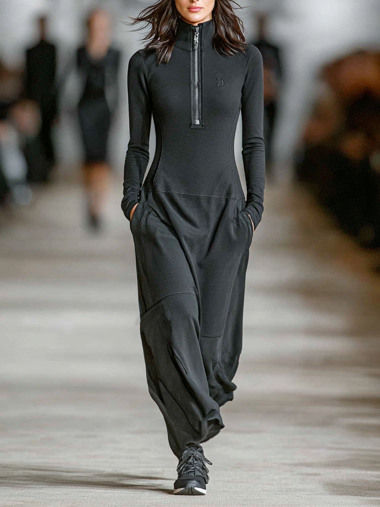 Elva - Abito Maxi Sportivo da Donna con Zip