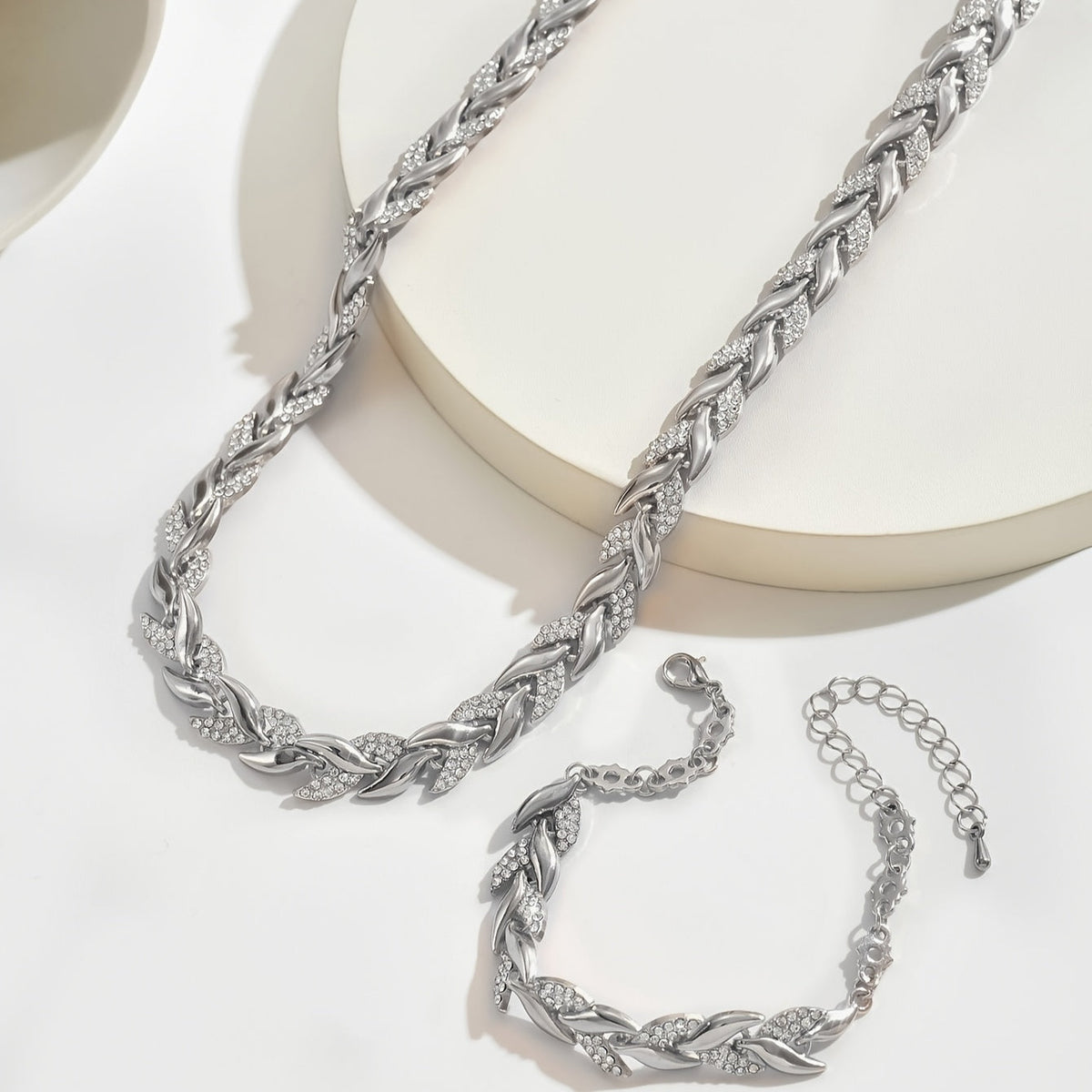 Berta - Set di Gioielli a Spiga con Cristalli