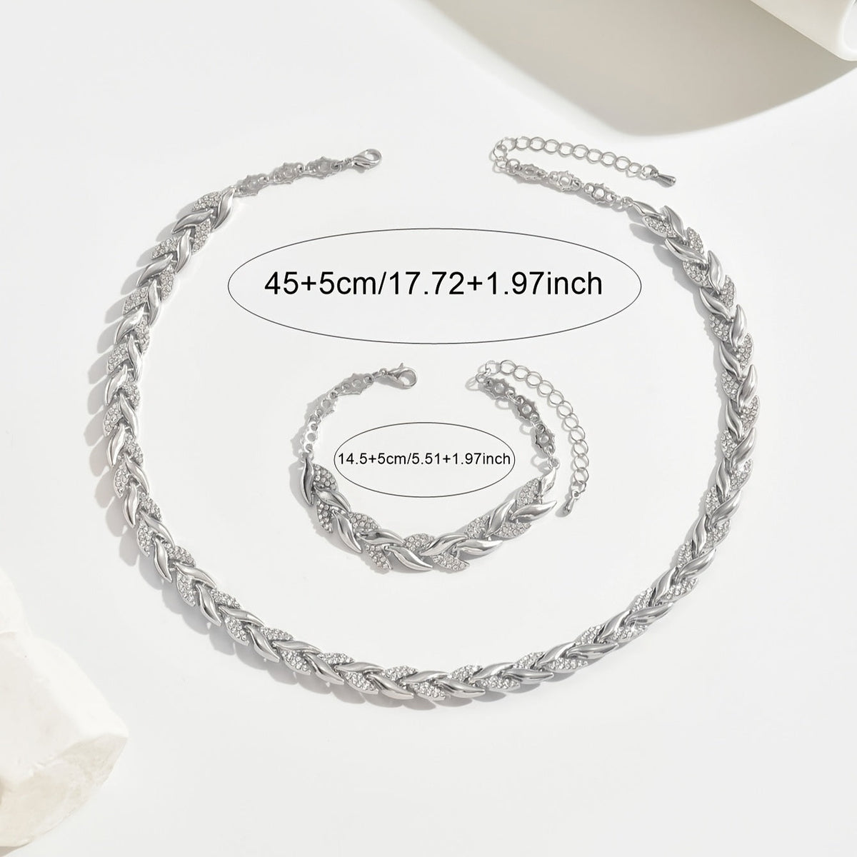 Berta - Set di Gioielli a Spiga con Cristalli