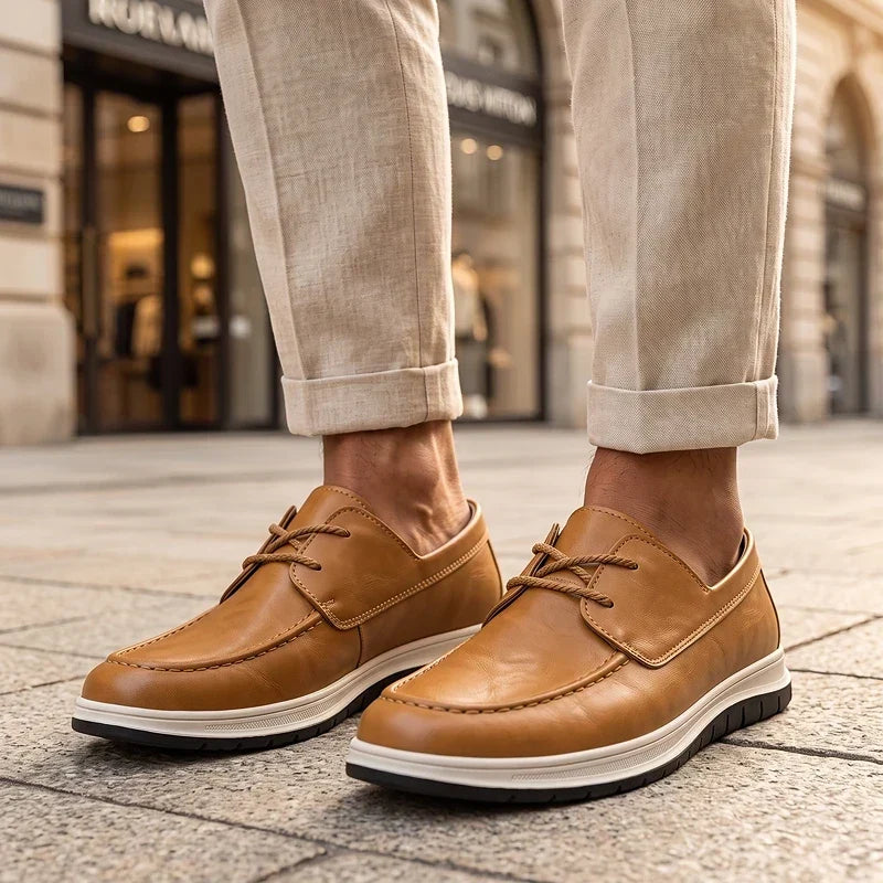 ZP14 - Sneakers in pelle tono terra