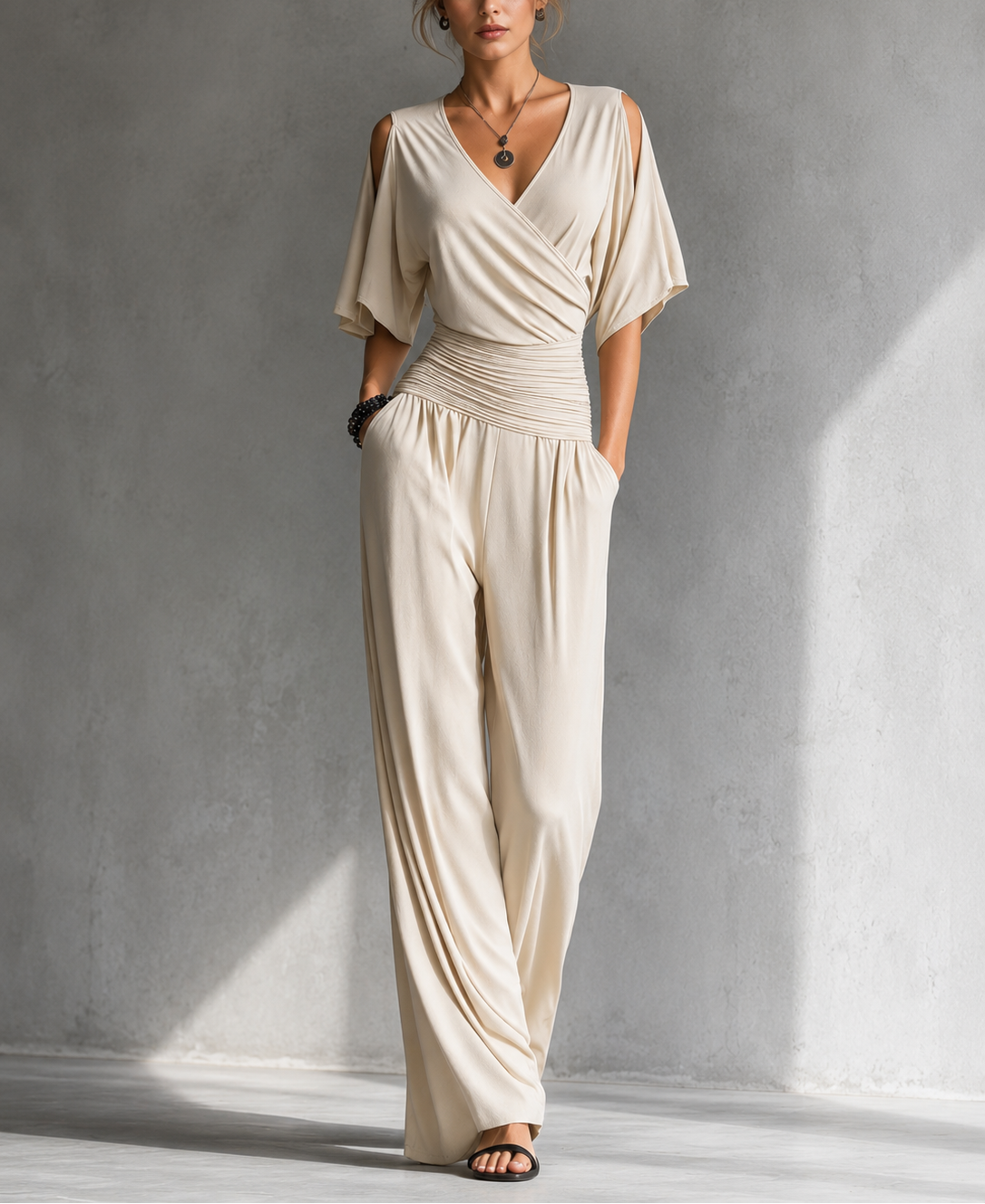 Aldara - Tuta elegante con spalle scoperte