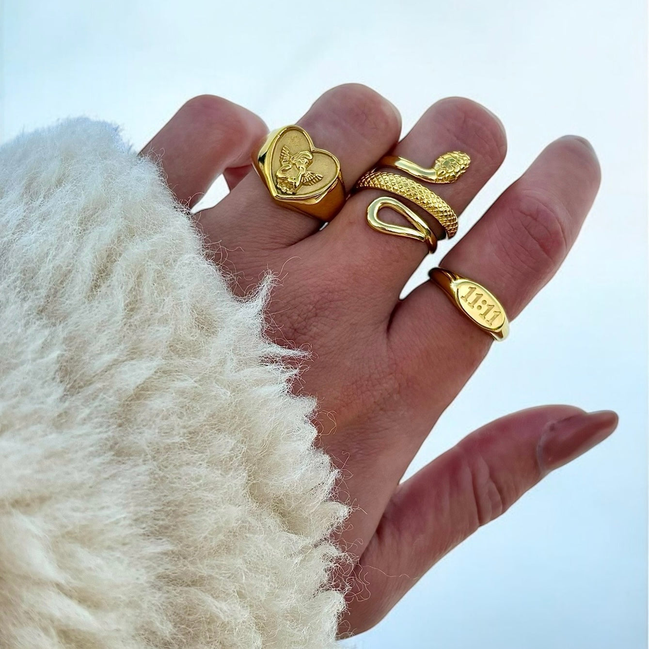 Anello con motivo a serpente (regolabile)