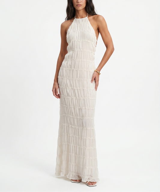 Maite - Vestito Maxi Elegante Estivo con Scollo a Halterneck