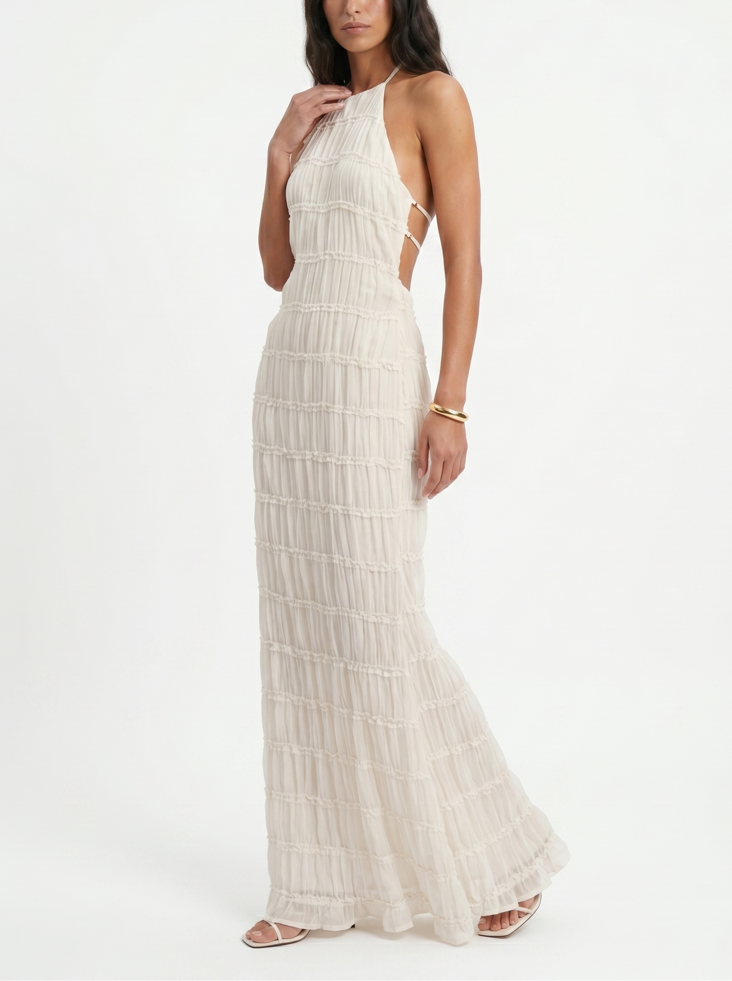 Maite - Vestito Maxi Elegante Estivo con Scollo a Halterneck
