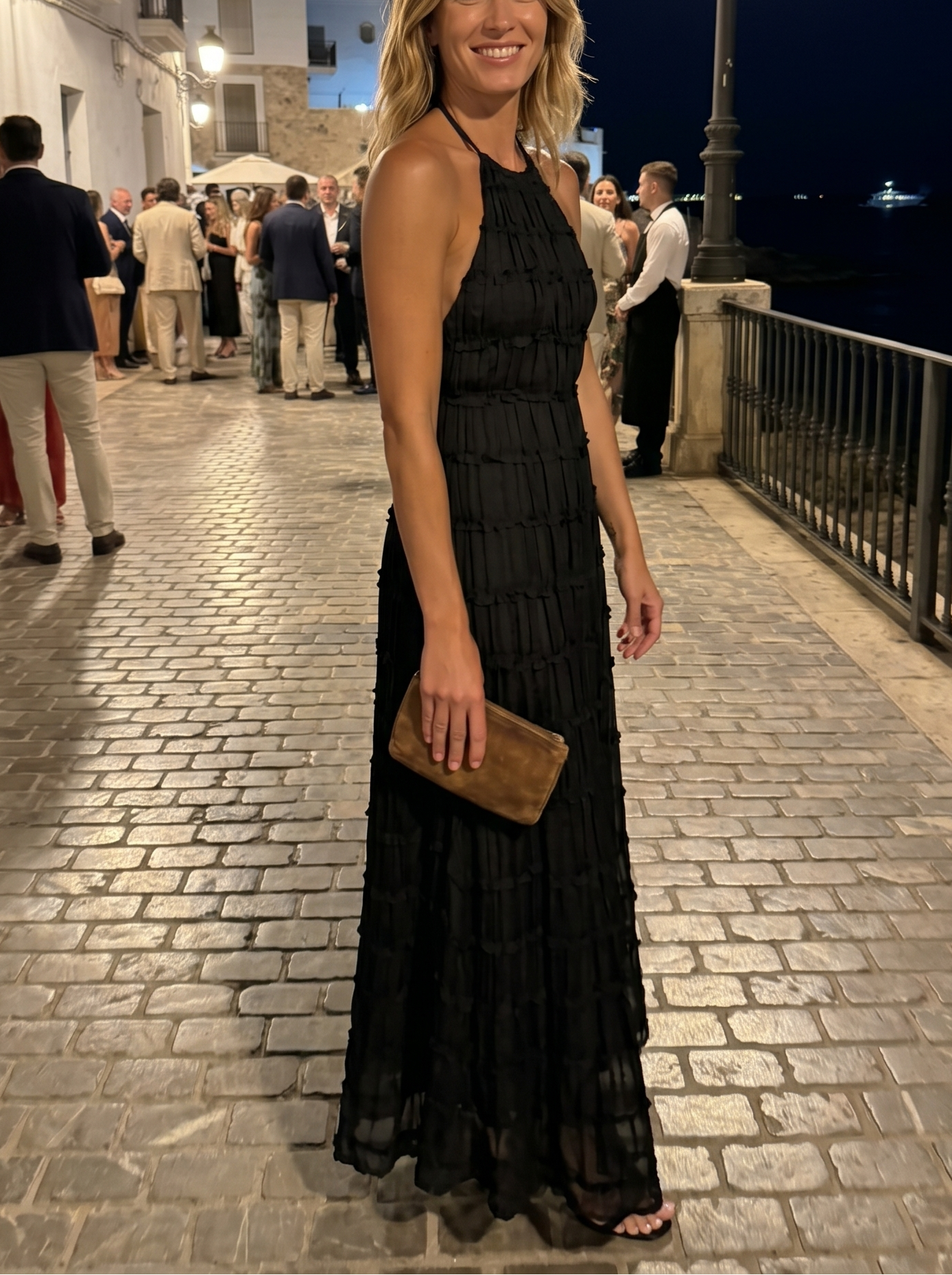 Maite - Vestito Maxi Elegante Estivo con Scollo a Halterneck