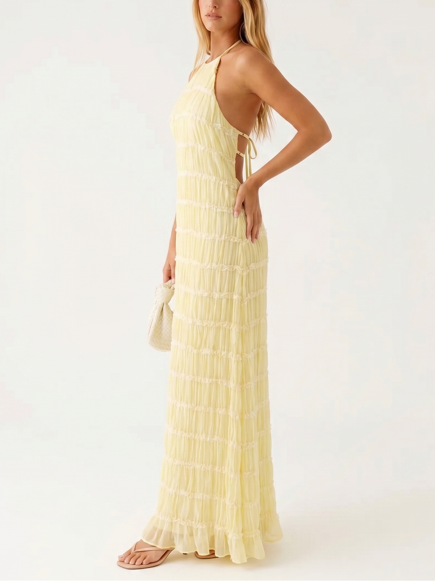 Maite - Vestito Maxi Elegante Estivo con Scollo a Halterneck