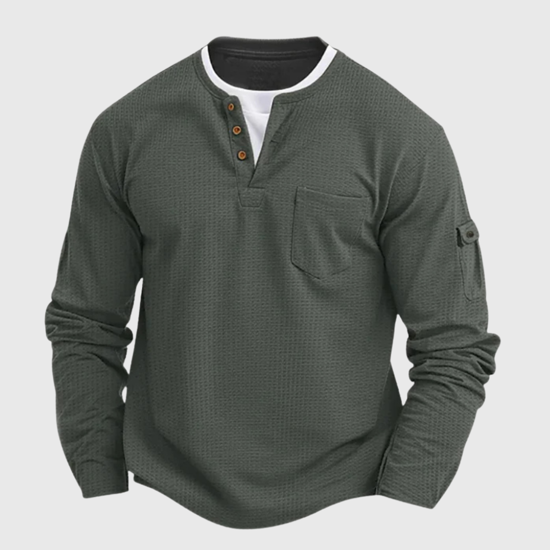 Fernando | Maglione in cotone a maniche lunghe con motivo goffrato per uomo