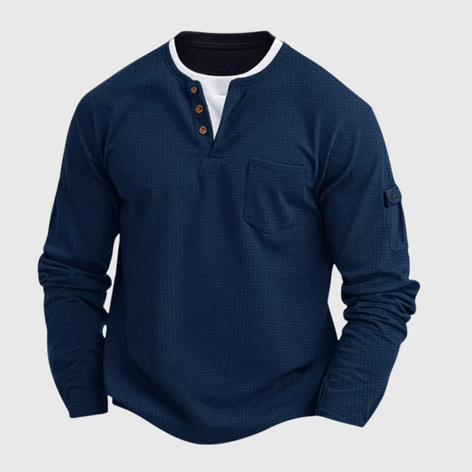 Fernando | Maglione in cotone a maniche lunghe con motivo goffrato per uomo