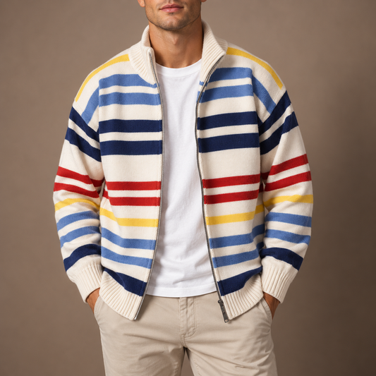 Ciro - Cardigan a Righe con Zip