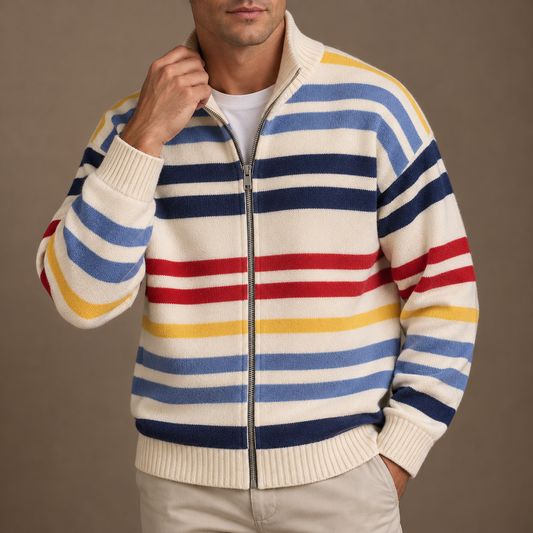 Ciro - Cardigan a Righe con Zip