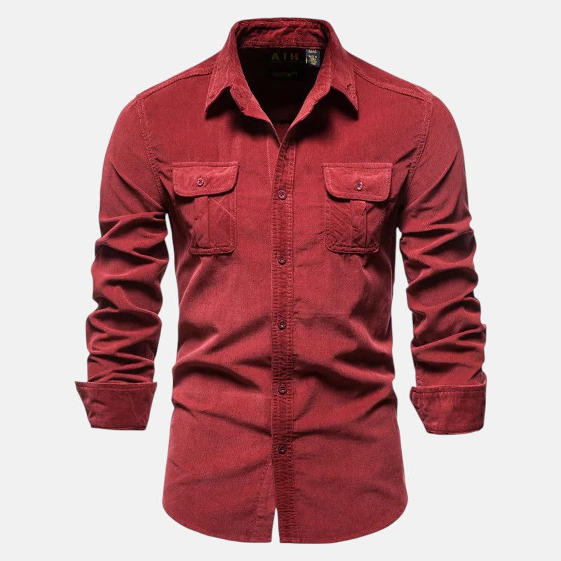 Pedro | Camicia in velluto a coste a maniche lunghe