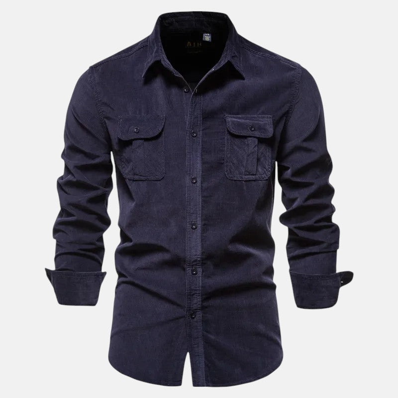 Pedro | Camicia in velluto a coste a maniche lunghe