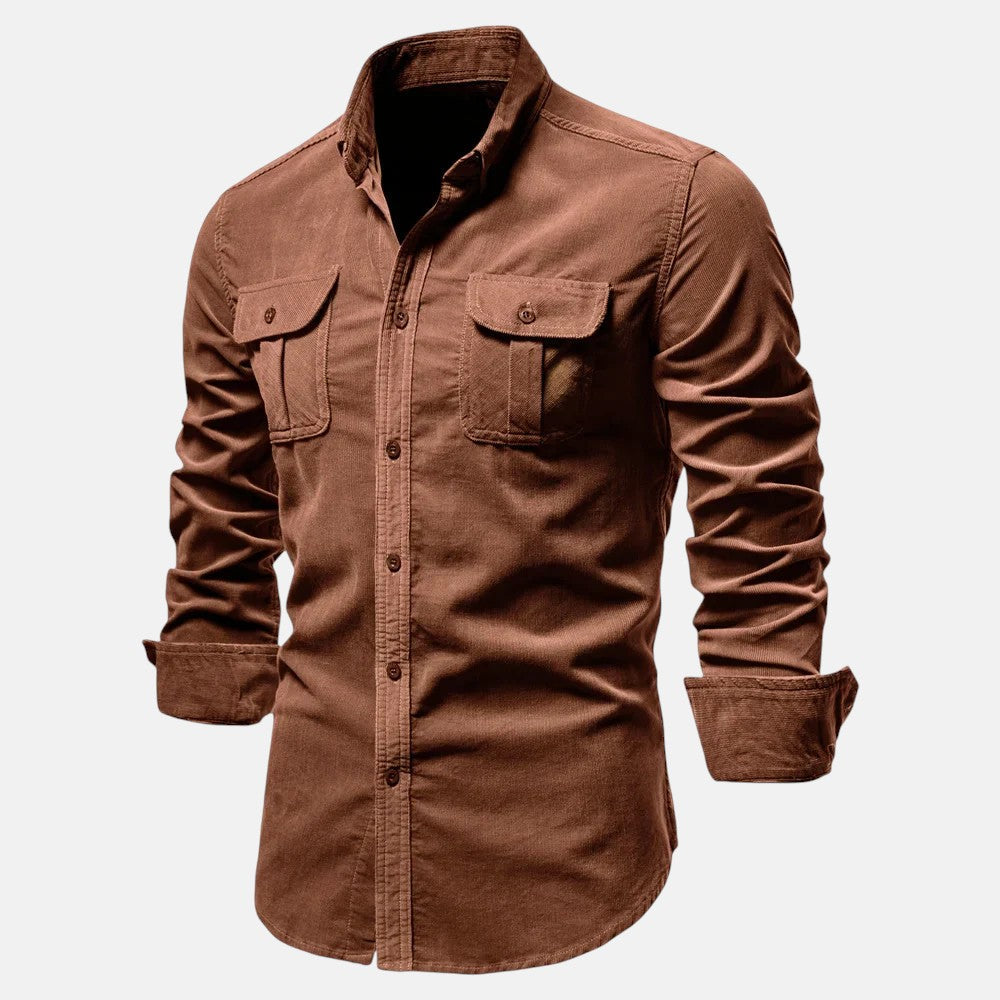 Pedro | Camicia in velluto a coste a maniche lunghe