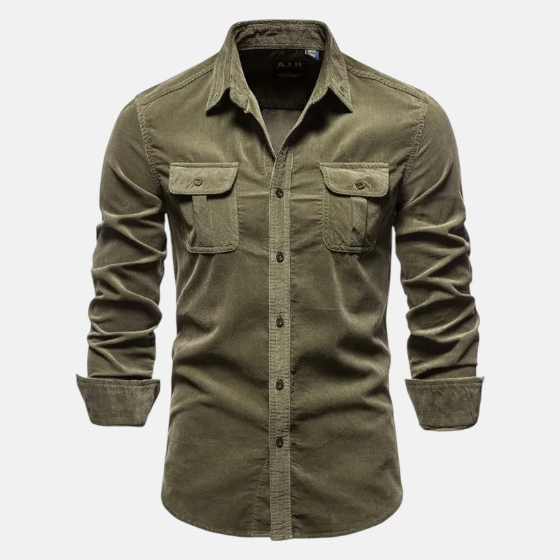 Pedro | Camicia in velluto a coste a maniche lunghe