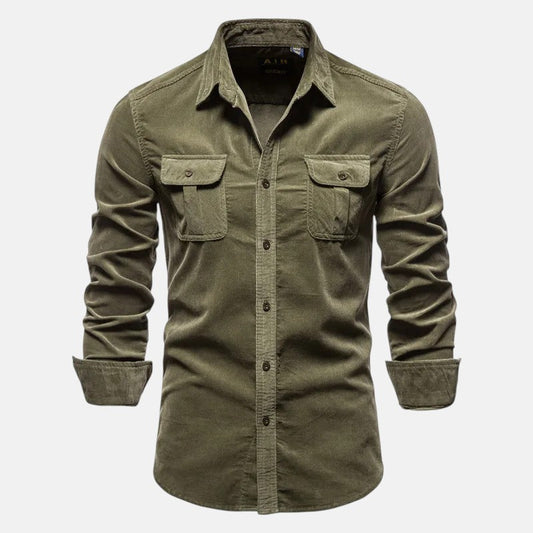Pedro | Camicia in velluto a coste a maniche lunghe