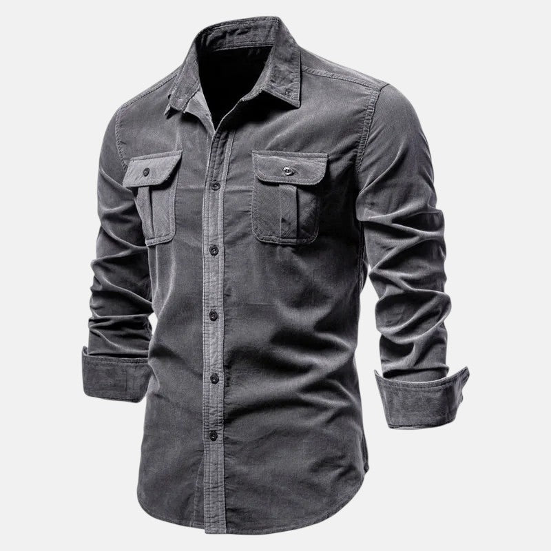 Pedro | Camicia in velluto a coste a maniche lunghe