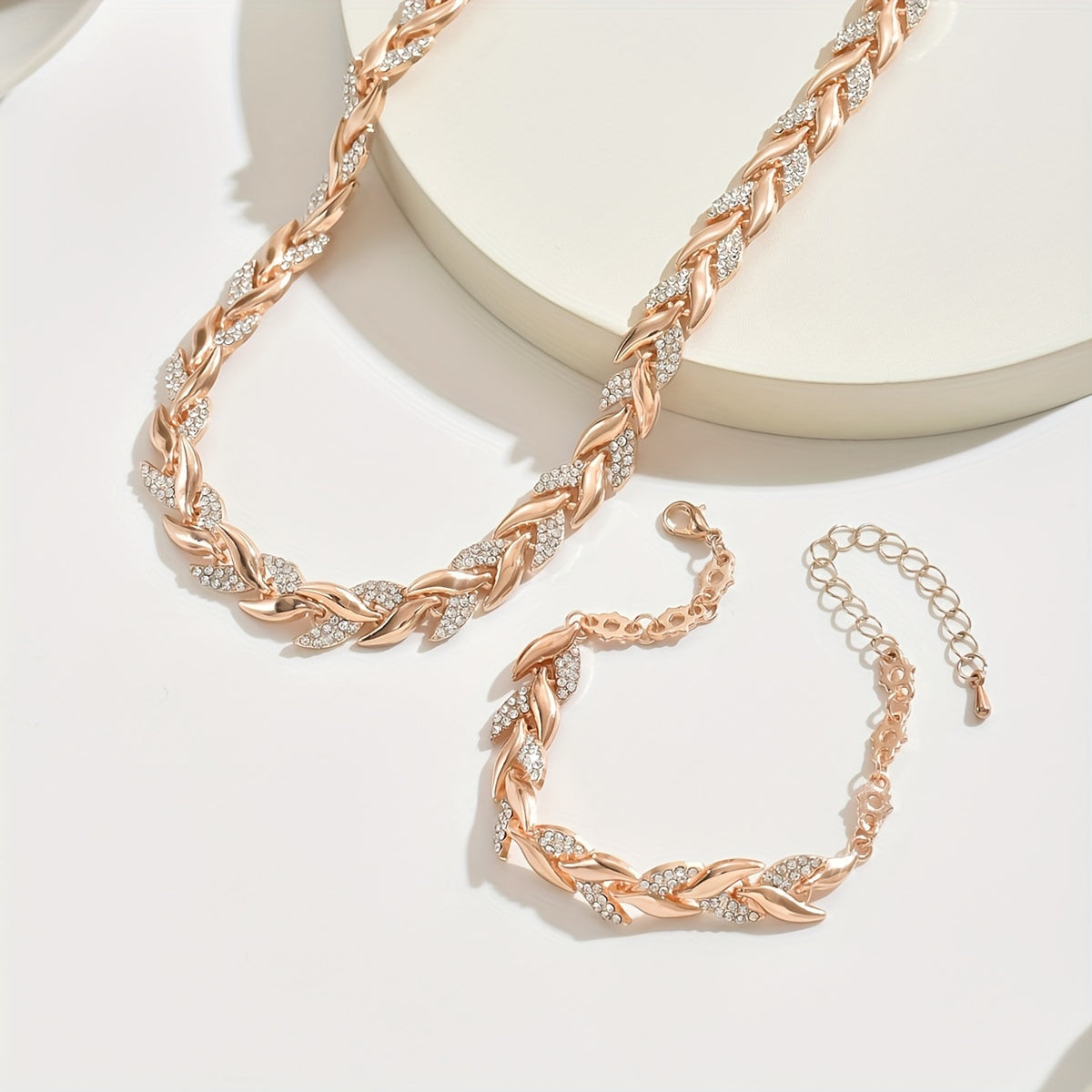 Berta - Set di Gioielli a Spiga con Cristalli