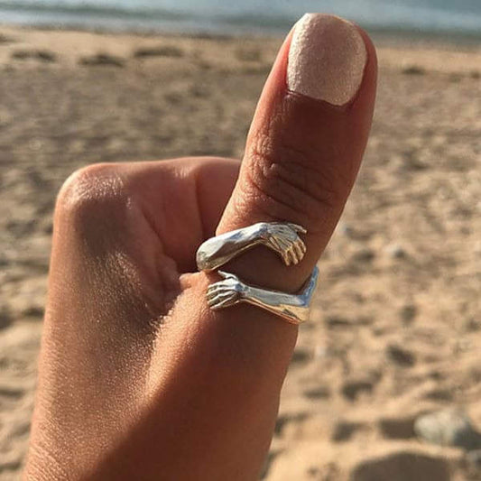 Angeli - Anello Abbraccio Argentato Regolabile