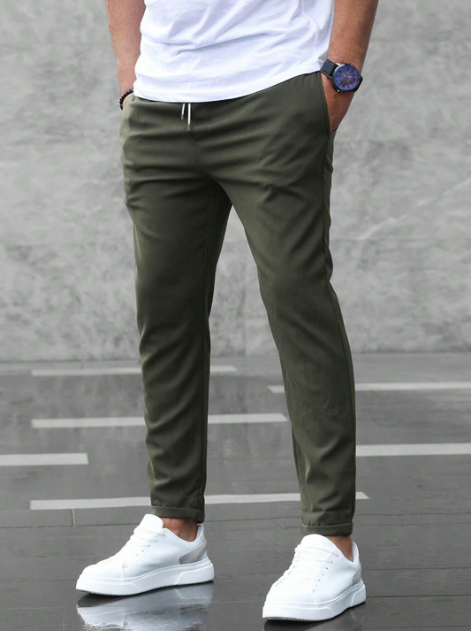 Gonzalo | Pantaloni Chino Slim Fit da Uomo con Vita Elastica e Cordino