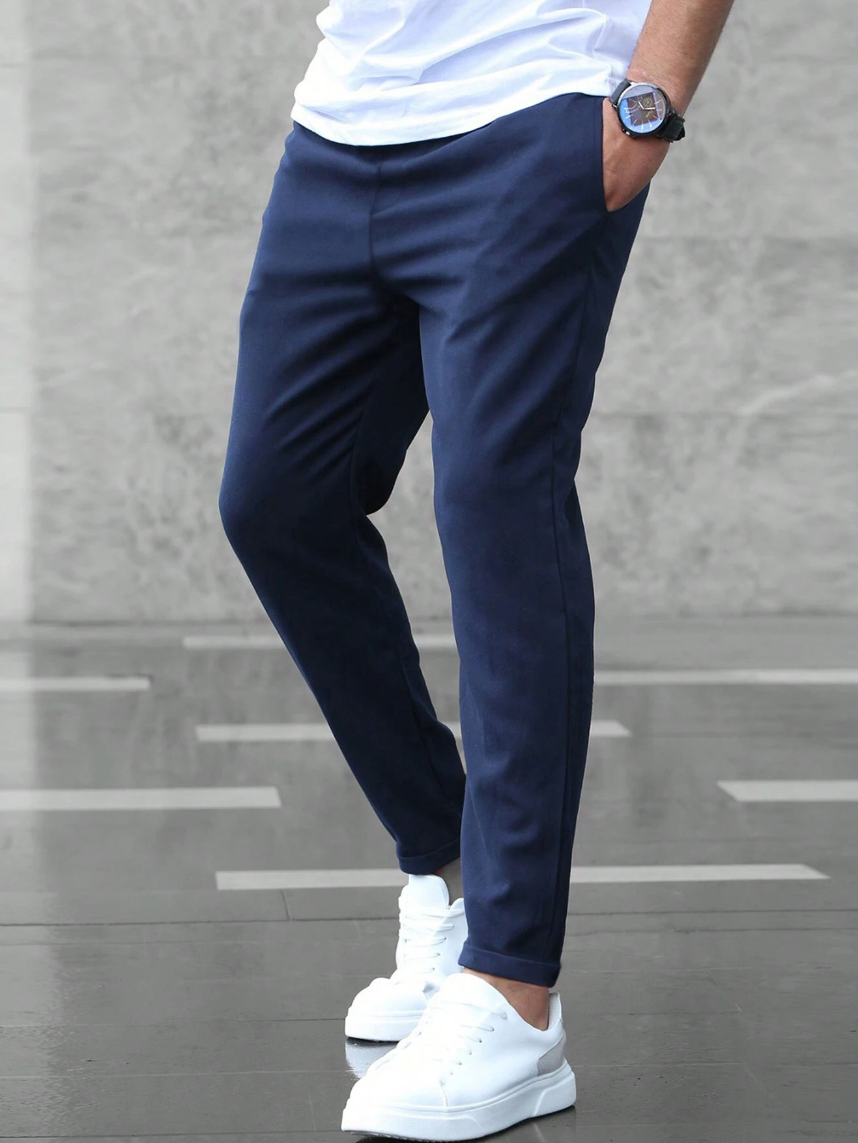 Gonzalo | Pantaloni Chino Slim Fit da Uomo con Vita Elastica e Cordino