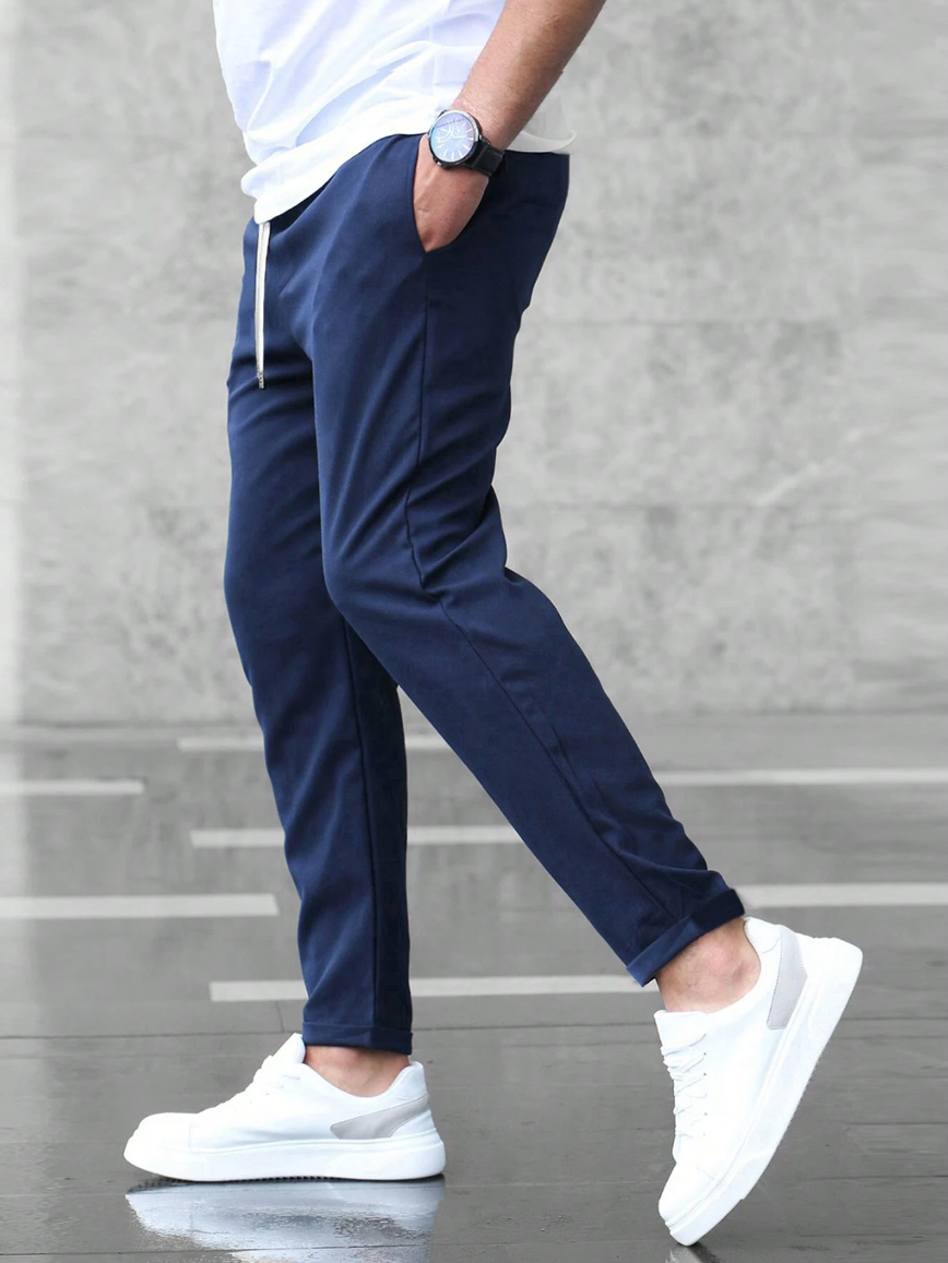 Gonzalo | Pantaloni Chino Slim Fit da Uomo con Vita Elastica e Cordino