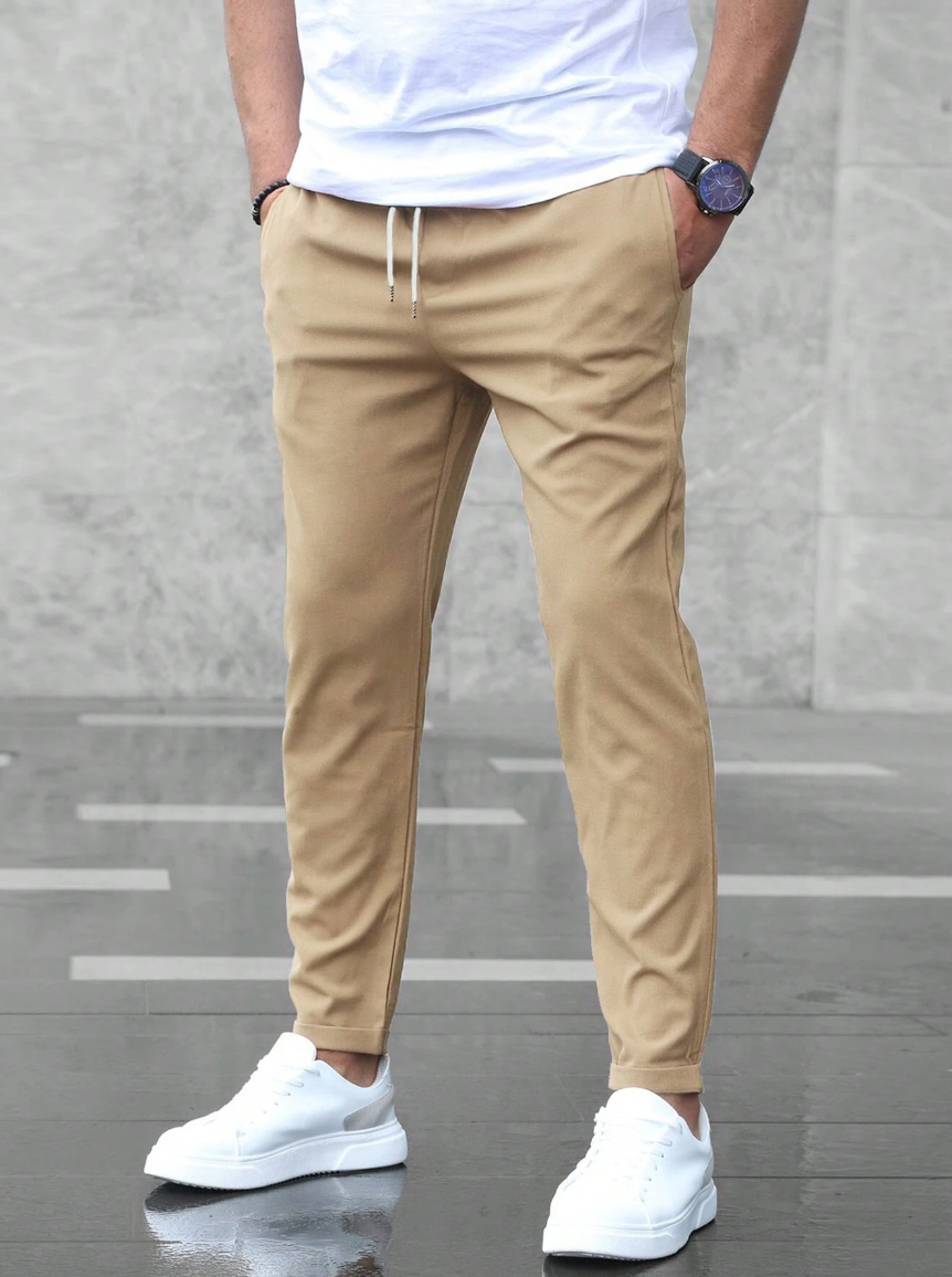 Gonzalo | Pantaloni Chino Slim Fit da Uomo con Vita Elastica e Cordino