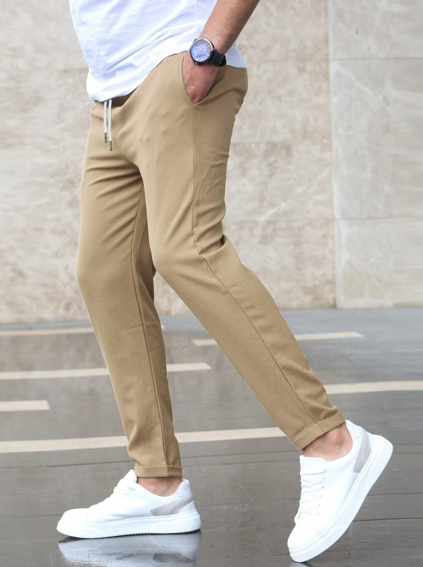 Gonzalo | Pantaloni Chino Slim Fit da Uomo con Vita Elastica e Cordino