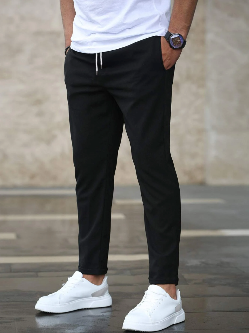 Gonzalo | Pantaloni Chino Slim Fit da Uomo con Vita Elastica e Cordino