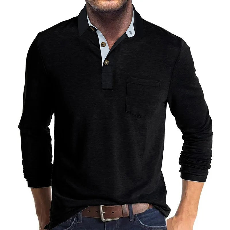 Guillermo | Polo a maniche lunghe da uomo con colletto e tasca