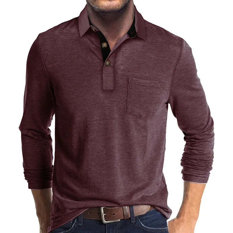 Guillermo | Polo a maniche lunghe da uomo con colletto e tasca