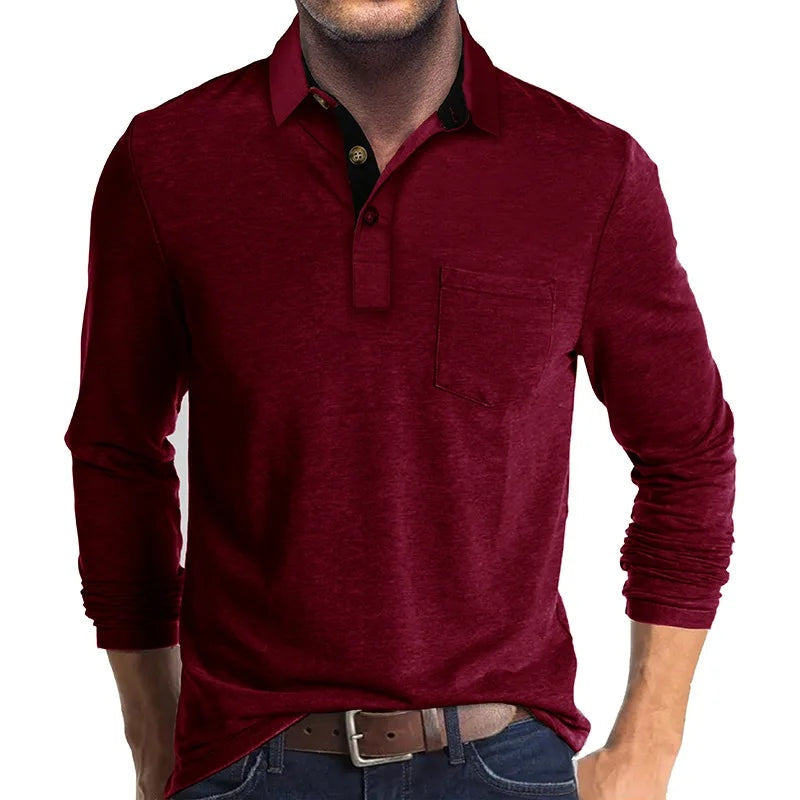 Guillermo | Polo a maniche lunghe da uomo con colletto e tasca