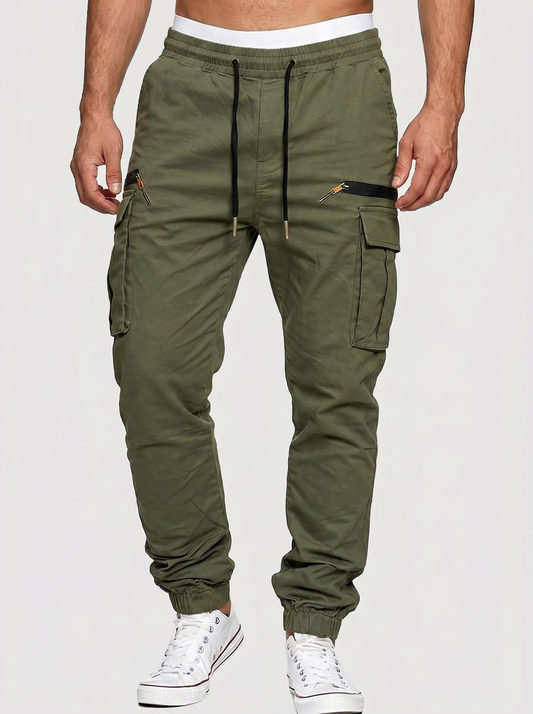 Soler - Pantaloni cargo da uomo multioccasione