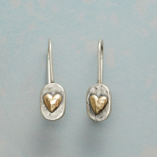 Macarena - Orecchini a Forma di Cuore in Argento e Oro