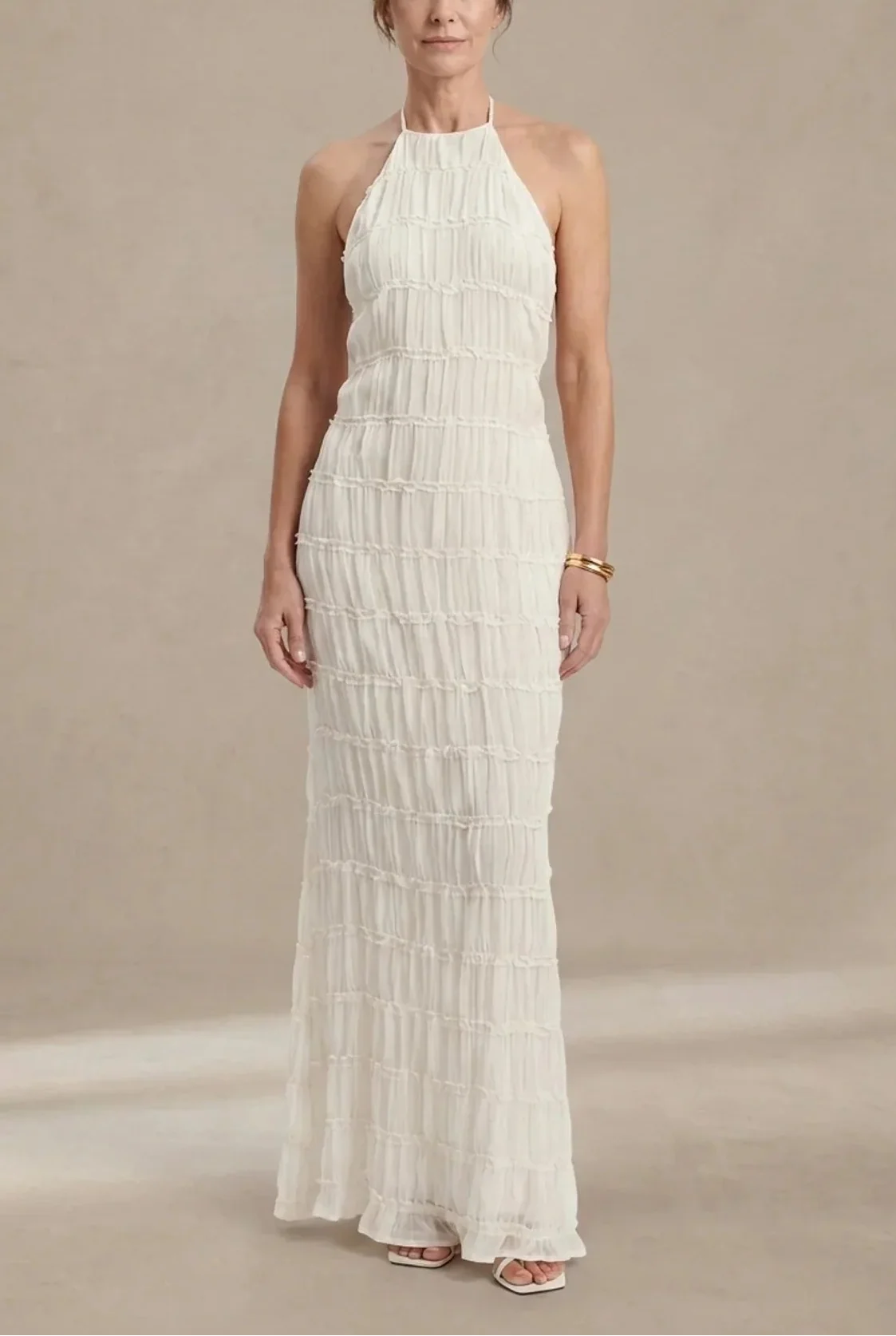 Maite - Vestito Maxi Elegante Estivo con Scollo a Halterneck