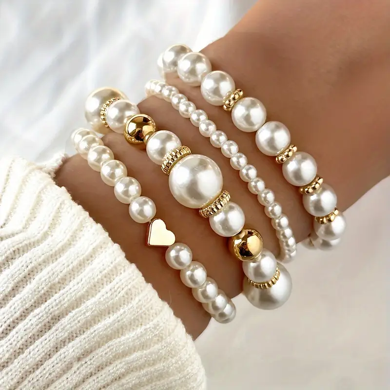 Amelia - Set di Braccialetti Intramontabili di Perle