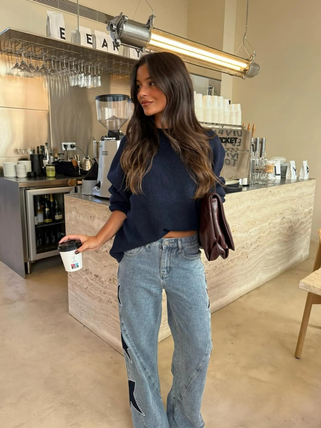 Jeans dritti con stelle Casual Star