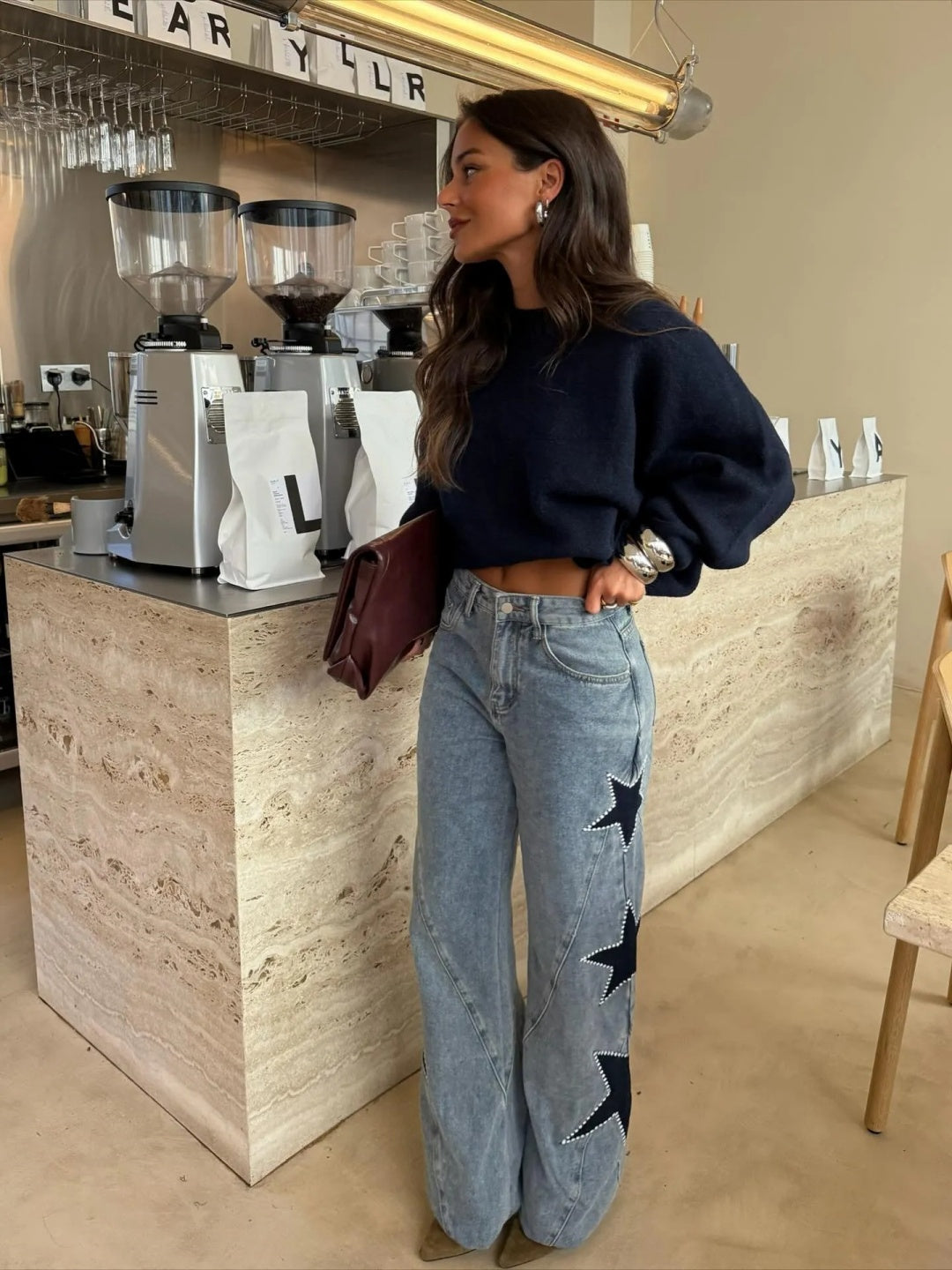 Jeans dritti con stelle Casual Star