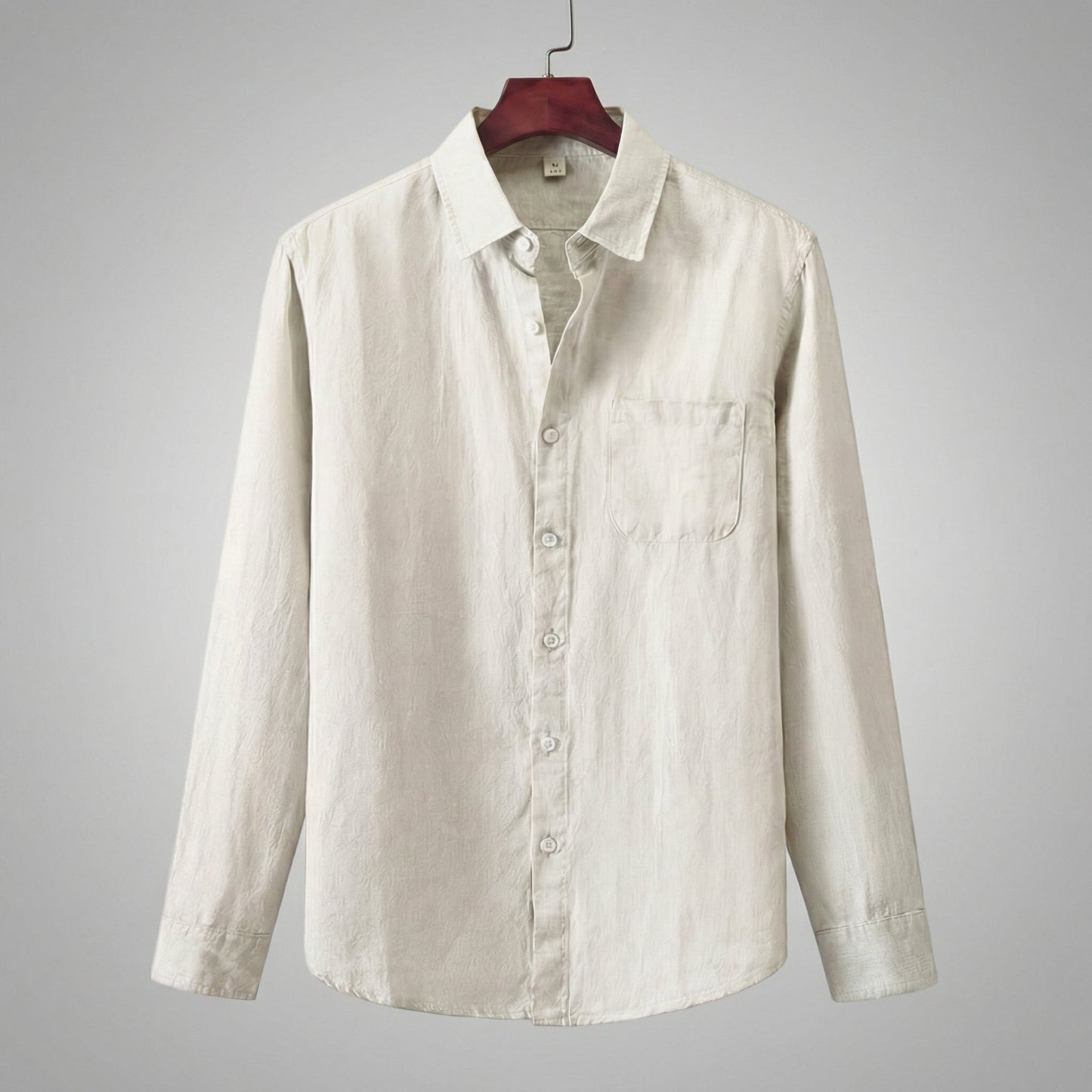 Mikel | Camicia di lino a maniche lunghe da uomo con tasca sul petto