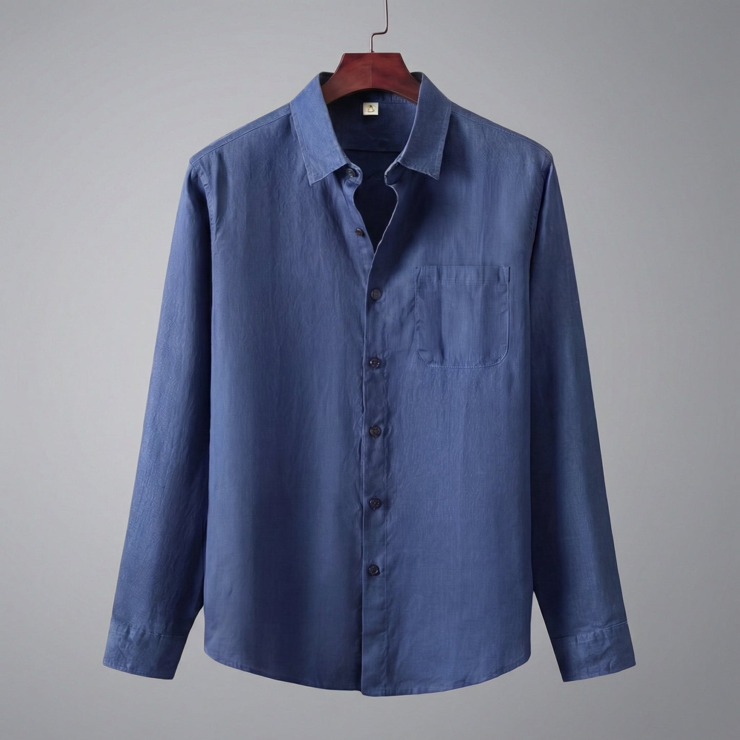 Mikel | Camicia di lino a maniche lunghe da uomo con tasca sul petto